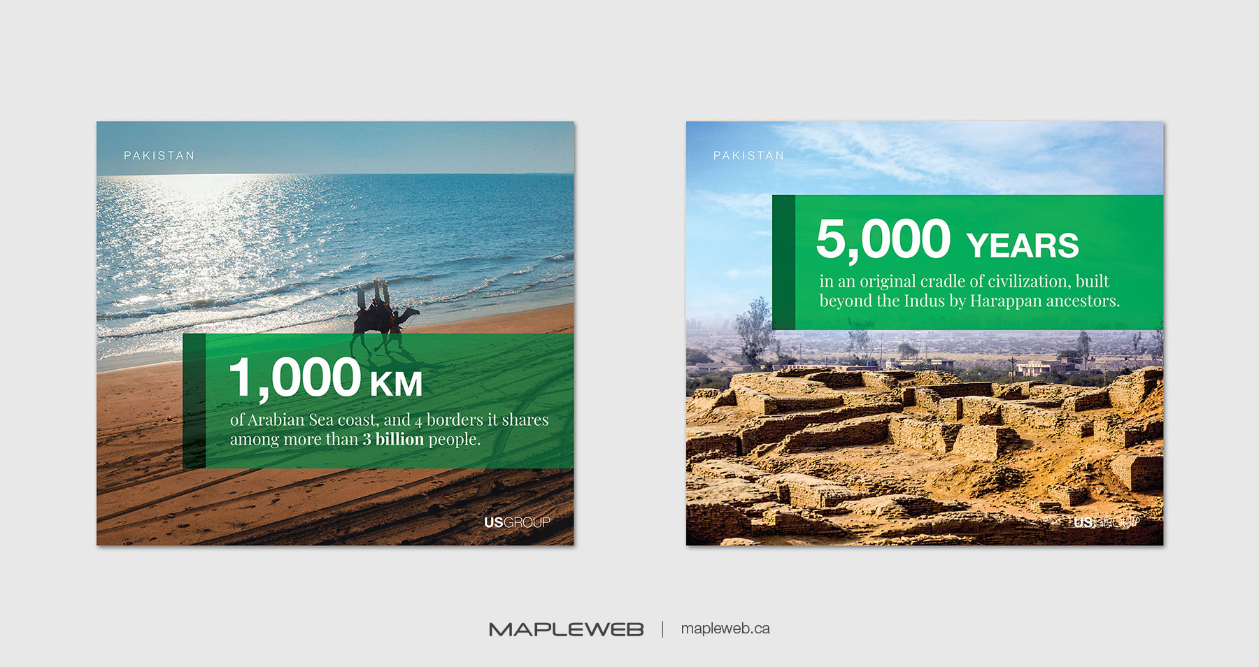 Us Group Brand Magazine Pages Displaying Arabian Sea and Harappan Civilization design by Mapleweb